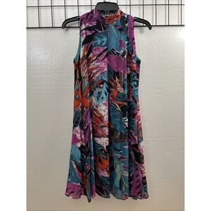 Signature Robbie Bee Vintage Y2K Floral Tropical Dress Size 8 Petite‎ SKU 60077
